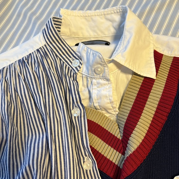 Asymmetrical designed cotton mixed knit shirt - Picture 5 of 5